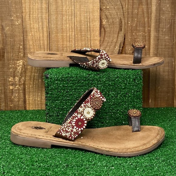Volatile Beaded sandal SZ 6